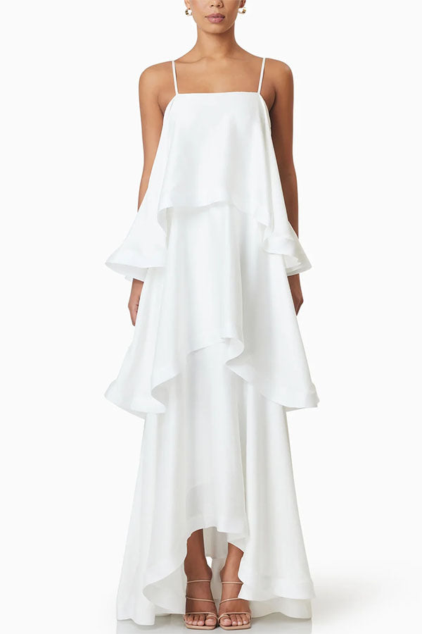 Mia | Women's Elegant Satin Open Back Maxi Dress