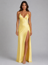 Women’s Satin Feel High Split Maxi Dress – Elegant Occasion Gown