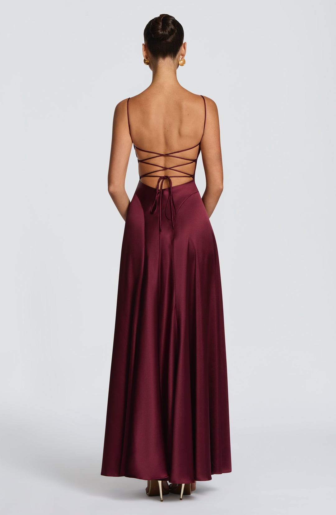 Livia | Women's Satin Cowl Neck Maxi Dress