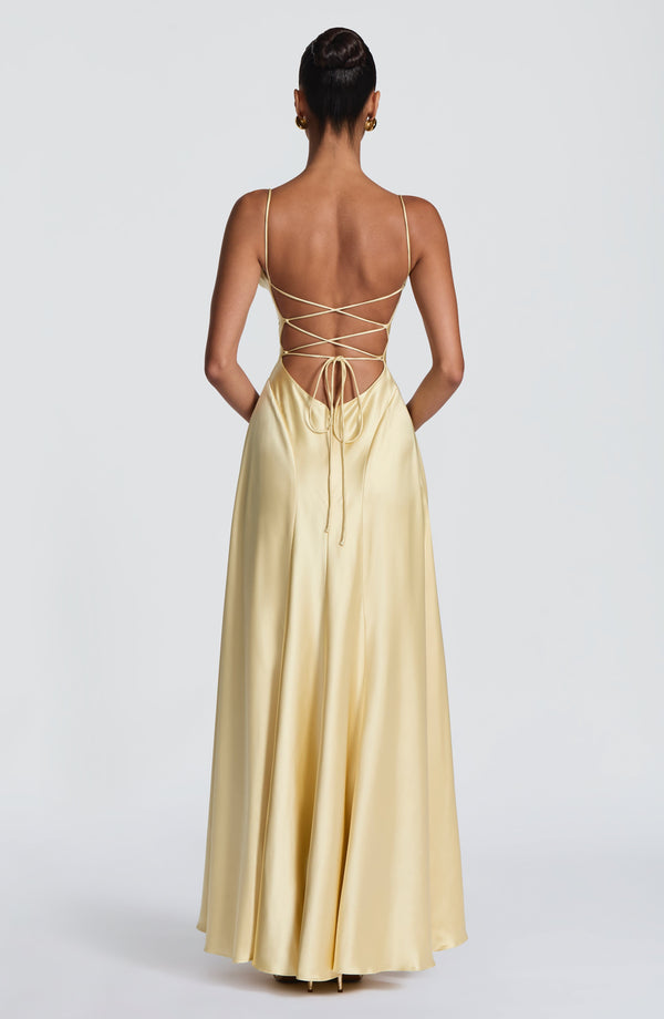 Livia | Women's Satin Cowl Neck Maxi Dress