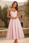 Seraphina | Corset Spaghetti Strap Midi Wedding Guest Dress