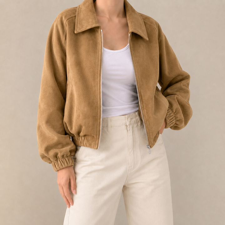 Thornbury Faux Suede Crop Jacket