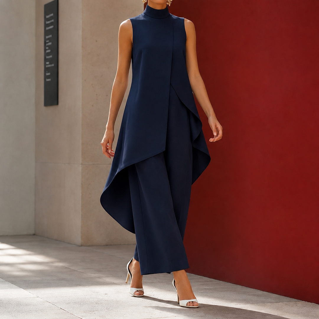 Sonia-Pearl Asymmetric Trouser Set